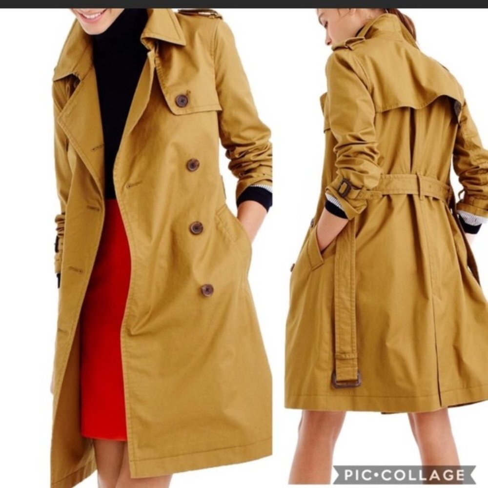 J. Crew City Trench Coat size 2 like new (camel, brown)
